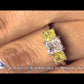 ER-0958 - 2.26 Carat Fancy Yellow & White Radiant Cut Three Stone Diamond Engagement Ring