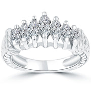 1.25ctw Marquise Cut Diamond Wedding Band Anniversary Band 14k White Gold
