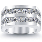 5.25ctw Mens Diamond Wedding Band Ring set in 14k White Gold Men Ring