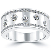 1.20 Carat Natural Diamond Wedding Band Ring Anniversary Ring 14k White Gold