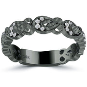 0.24ctw Natural Diamond Wedding Band Ring Anniversary Ring 14k Black Gold