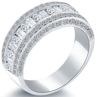 1.32 Carat Natural Diamond Wedding Band Ring Anniversary Ring 14k White Gold