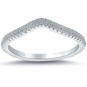 0.46 Carat F-VS1 Custom Curve Matching Diamond Wedding Band Ring 18k White Gold