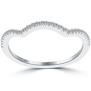 0.16 Carat Custom Curve Matching Diamond Wedding Band Ring 18k White Gold