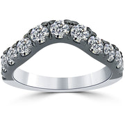 2.20 Carat F-VS Custom Curve Matching Diamond Wedding Band Ring 14k Black Gold