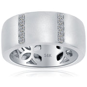 0.23ctw Natural Diamond Mens Pave Wedding Band Ring 14k White Gold Men Ring