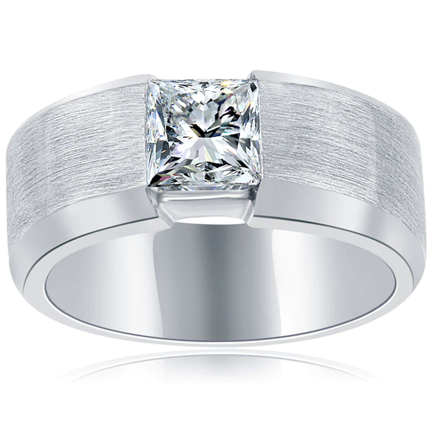 Daesar Platinum Ring Women and Men Engagement Rings Set Simple Round  Platinum Ring Set White Gold Ring Women Size 5 & Men Size 10|Amazon.com