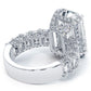 10.73ctw GIA Certified E-VVS2 Emerald Cut Micropavé Lucida Set Lab Grown Diamond Engagement Ring set in 14k White Gold