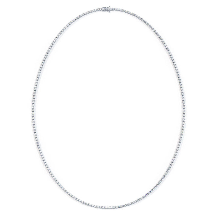 3.10ctw Round Brilliant Straight Diamond Eternity Tennis Necklace Set in 14k White Gold
