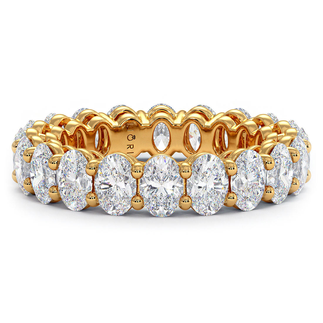 4.20ctw Oval Cut Diamond Eternity Band Set In 14k Yellow Gold