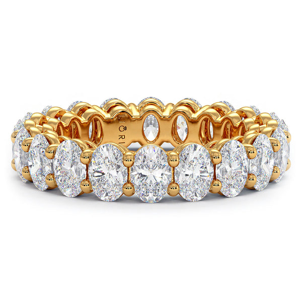 4.20ctw Oval Cut Diamond Eternity Band Set In 14k Yellow Gold