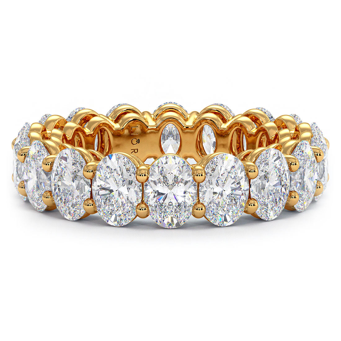 5.95ctw Oval Cut Diamond Eternity Band Set In 14k Yellow Gold