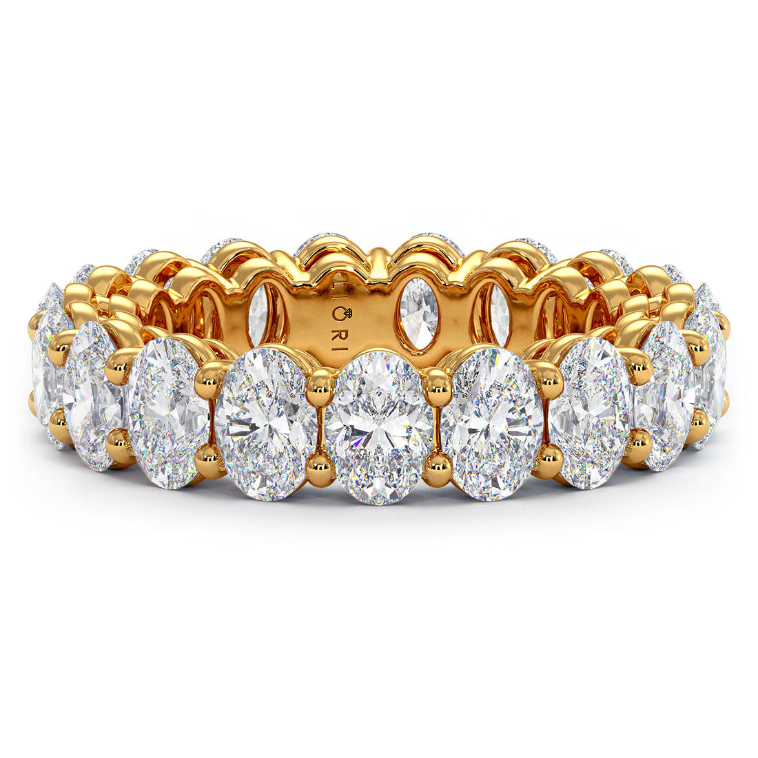 5.00ctw Oval Cut Diamond Eternity Band Set In 14k Yellow Gold