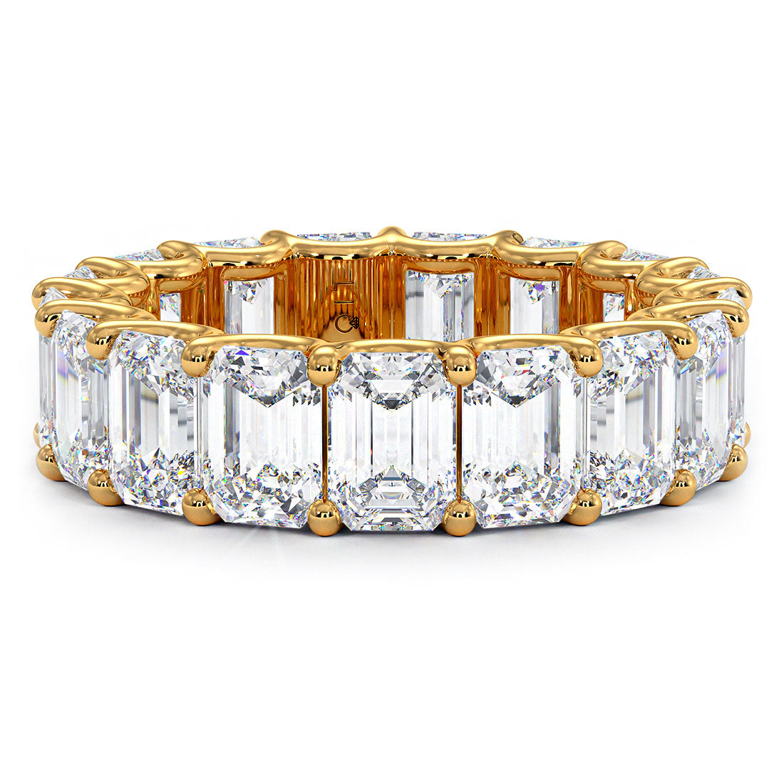 9.00ctw Emerald Cut Diamond Eternity Band Set In 14k Yellow Gold