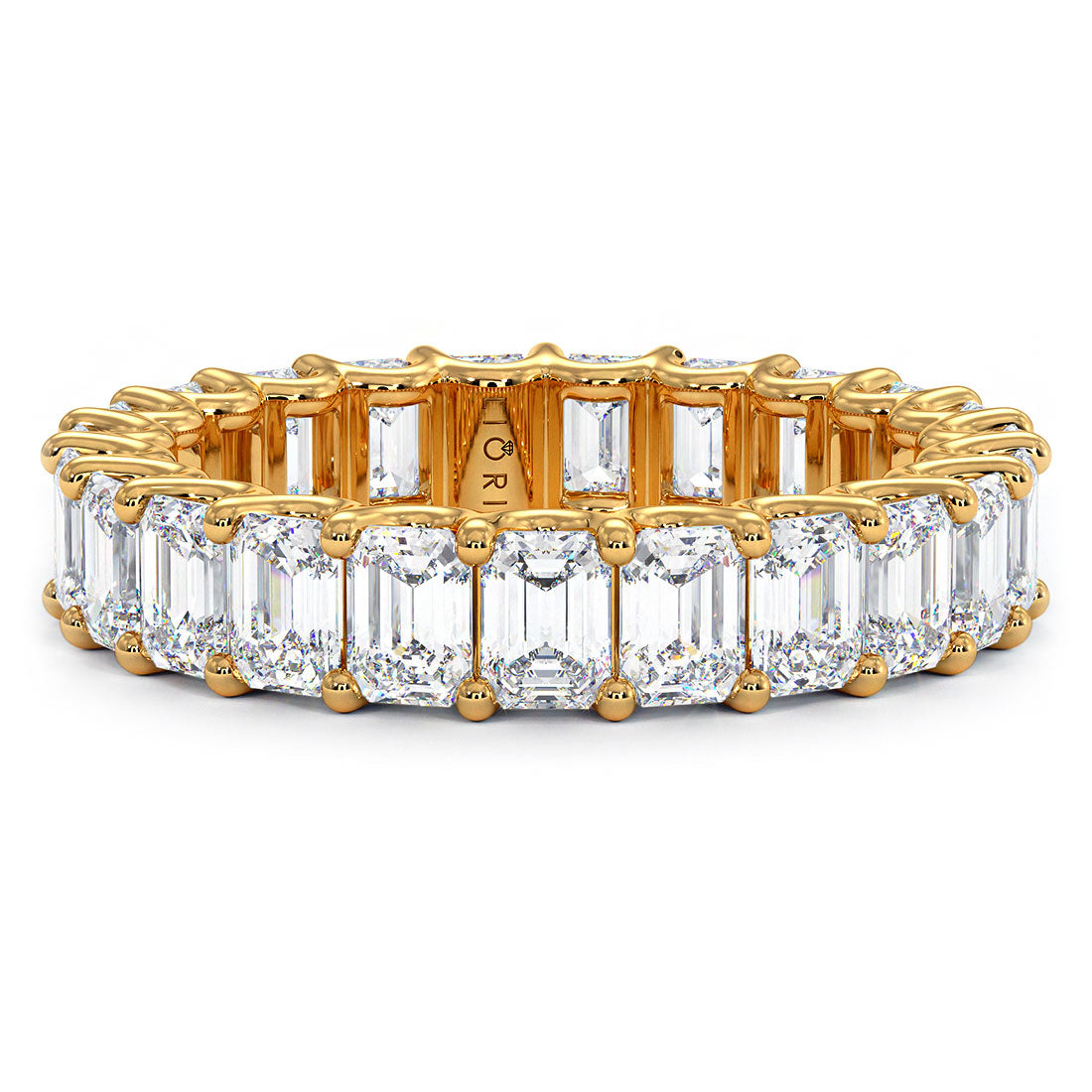 4.60ctw Emerald Cut Diamond Eternity Band Set In 14k Yellow Gold