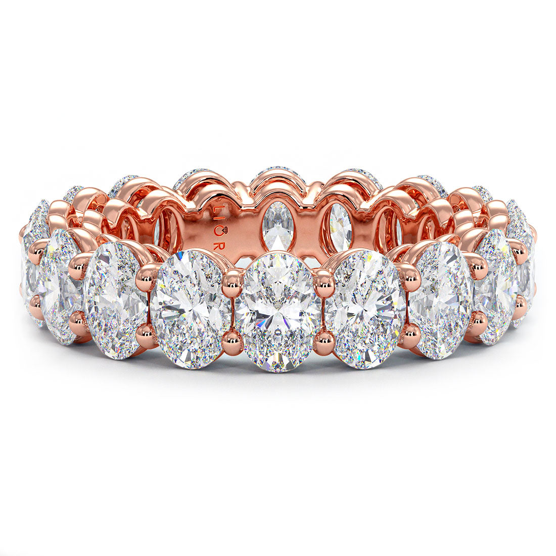 5.95ctw Oval Cut Diamond Eternity Band Set In 14k Rose Gold