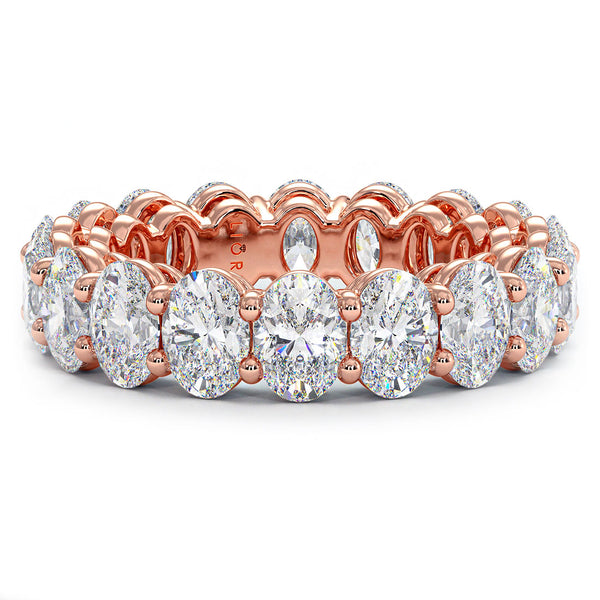 5.95ctw Oval Cut Diamond Eternity Band Set In 14k Rose Gold