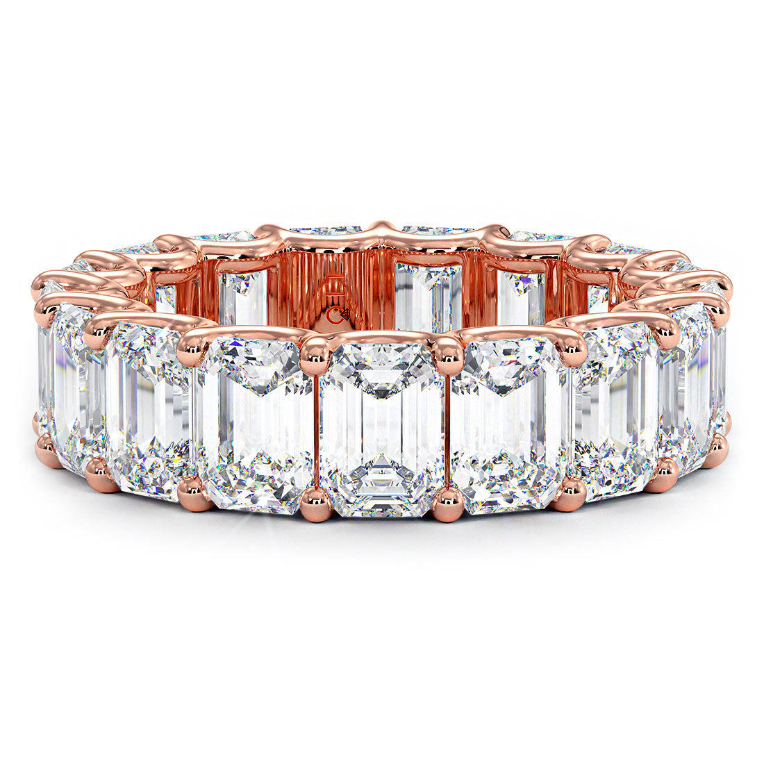 9.00ctw Emerald Cut Diamond Eternity Band Set In 14k Rose Gold