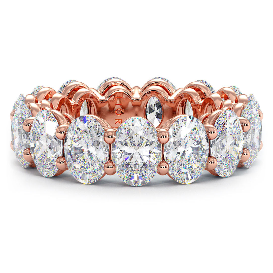 7.95ctw Oval Cut Diamond Eternity Band Set In 14k Rose Gold