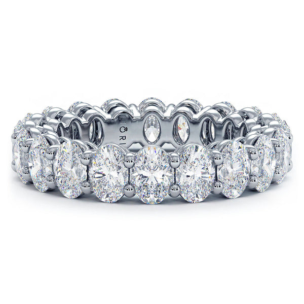 4.20ctw Oval Cut Diamond Eternity Band Set In 14k White Gold