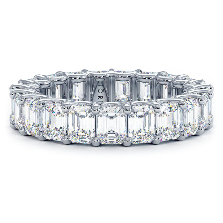 5.25ctw Emerald Cut Diamond Eternity Band Set In 14k White Gold