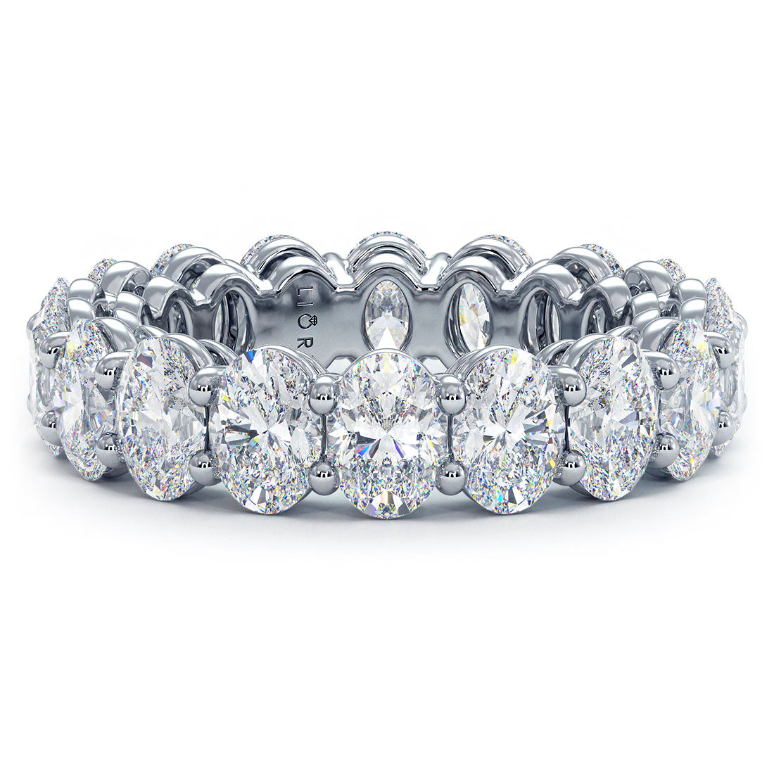 5.95ctw Oval Cut Diamond Eternity Band Set In 14k White Gold