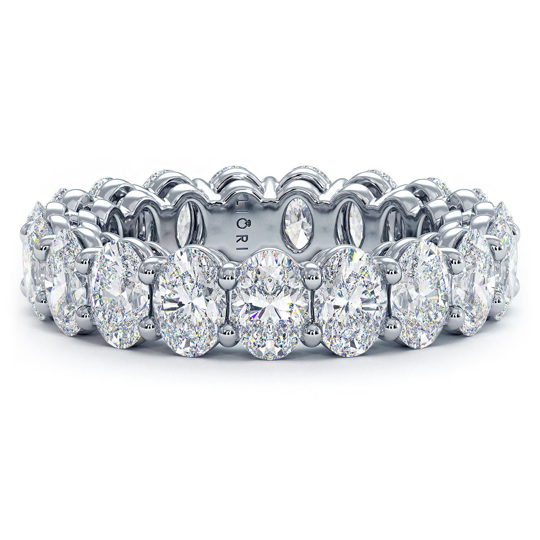 5.00ctw Oval Cut Diamond Eternity Band Set In Platinum