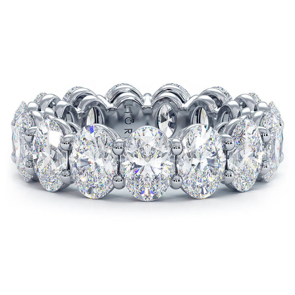 7.95ctw Oval Cut Diamond Eternity Band Set In 14k White Gold