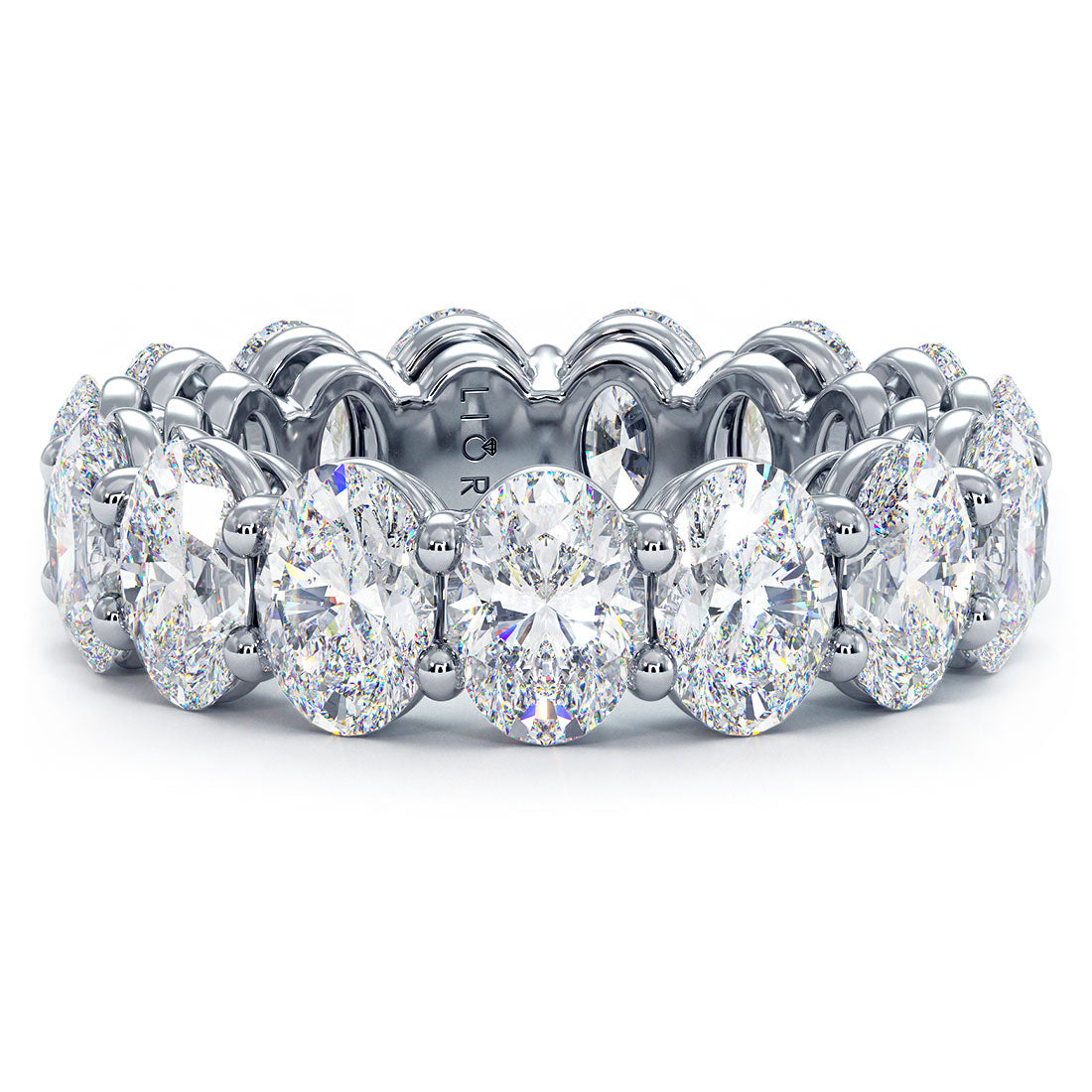 7.95ctw Oval Cut Diamond Eternity Band Set In Platinum