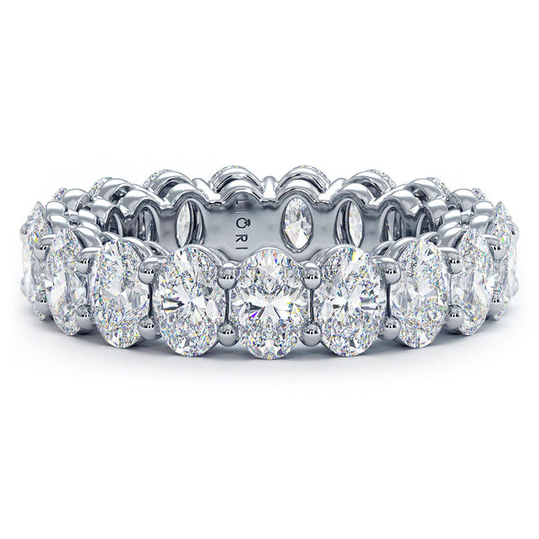 5.00ctw Oval Cut Diamond Eternity Band Set In 14k White Gold