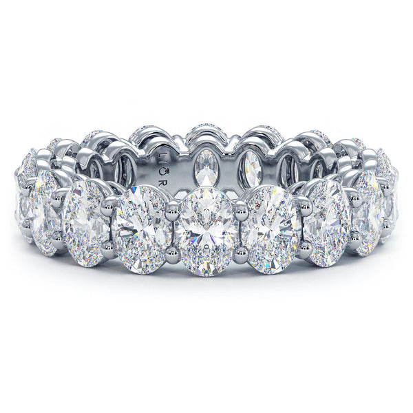 5.95ctw Oval Cut Diamond Eternity Band Set In Platinum