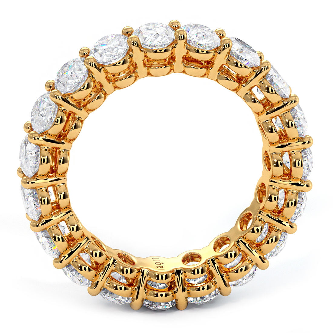 5.00ctw Oval Cut Diamond Eternity Band Set In 14k Yellow Gold