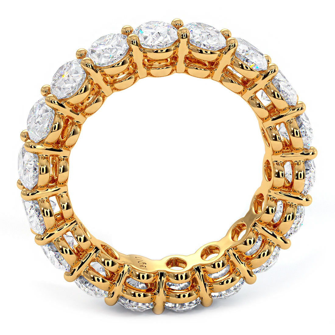5.95ctw Oval Cut Diamond Eternity Band Set In 14k Yellow Gold
