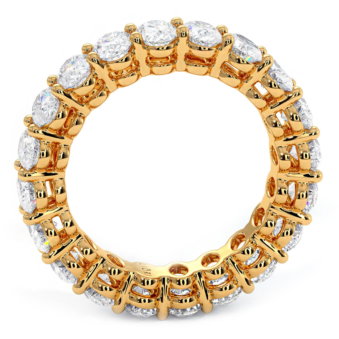 4.20ctw Oval Cut Diamond Eternity Band Set In 14k Yellow Gold