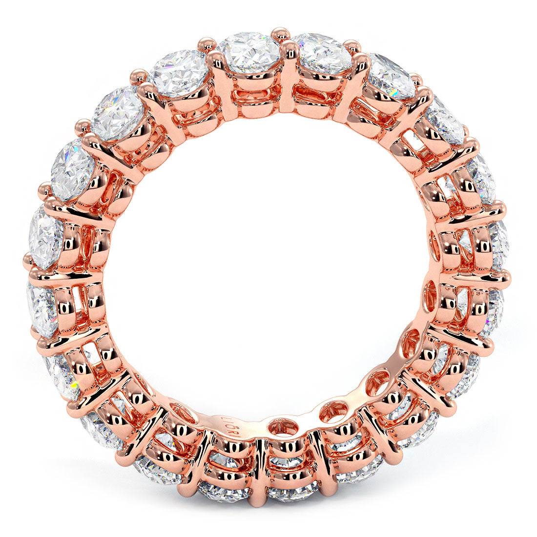 4.20ctw Oval Cut Diamond Eternity Band Set In 14k Rose Gold