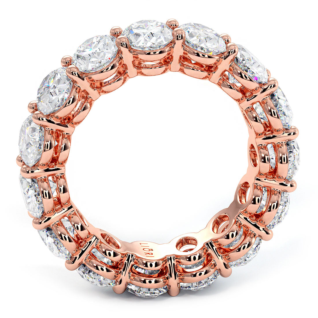 7.95ctw Oval Cut Diamond Eternity Band Set In 14k Rose Gold