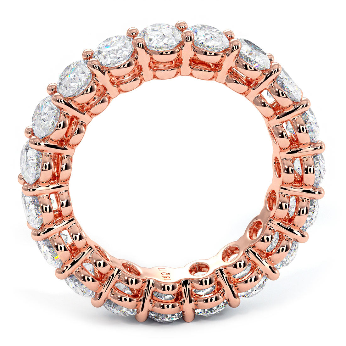 5.00ctw Oval Cut Diamond Eternity Band Set In 14k Rose Gold