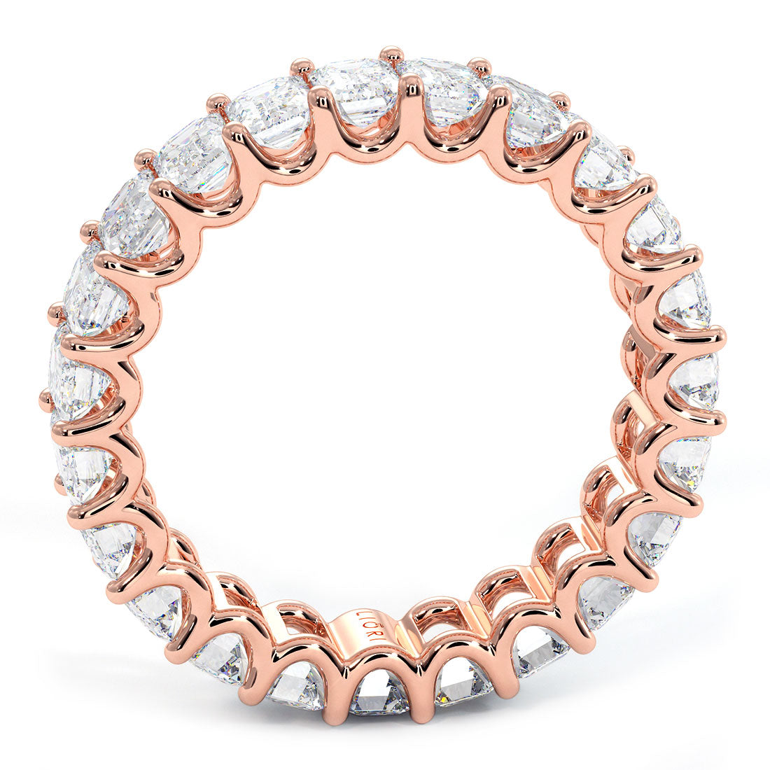 4.60ctw Emerald Cut Diamond Eternity Band Set In 14k Rose Gold