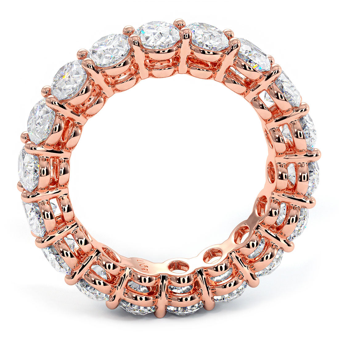 5.95ctw Oval Cut Diamond Eternity Band Set In 14k Rose Gold
