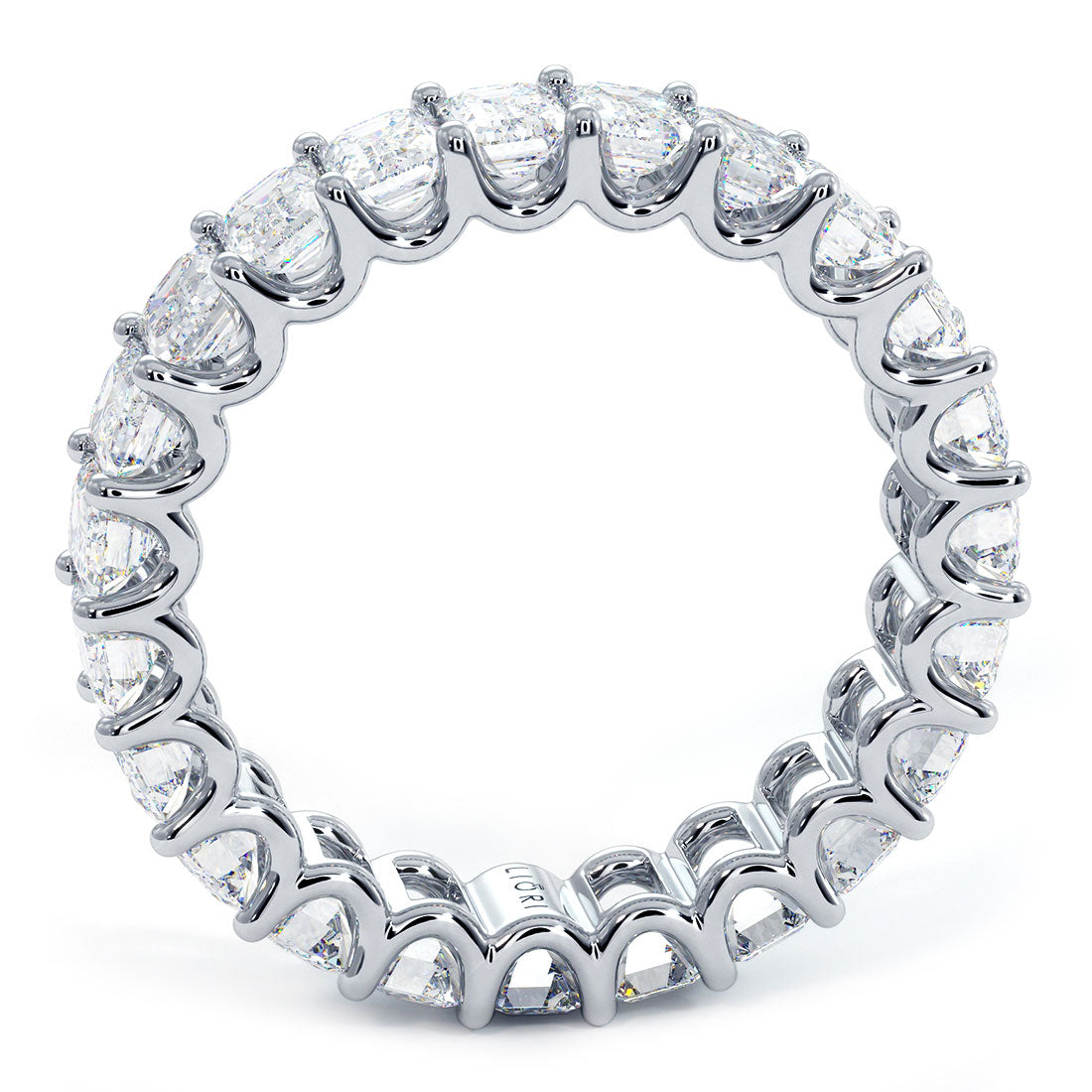 4.60ctw Emerald Cut Diamond Eternity Band Set In 14k White Gold