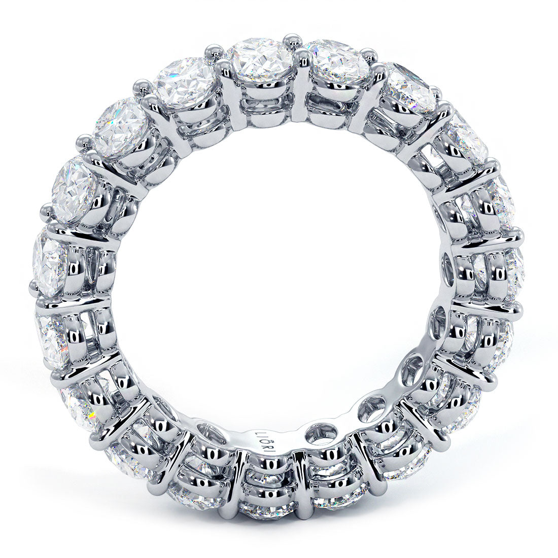 5.00ctw Oval Cut Diamond Eternity Band Set In 14k White Gold