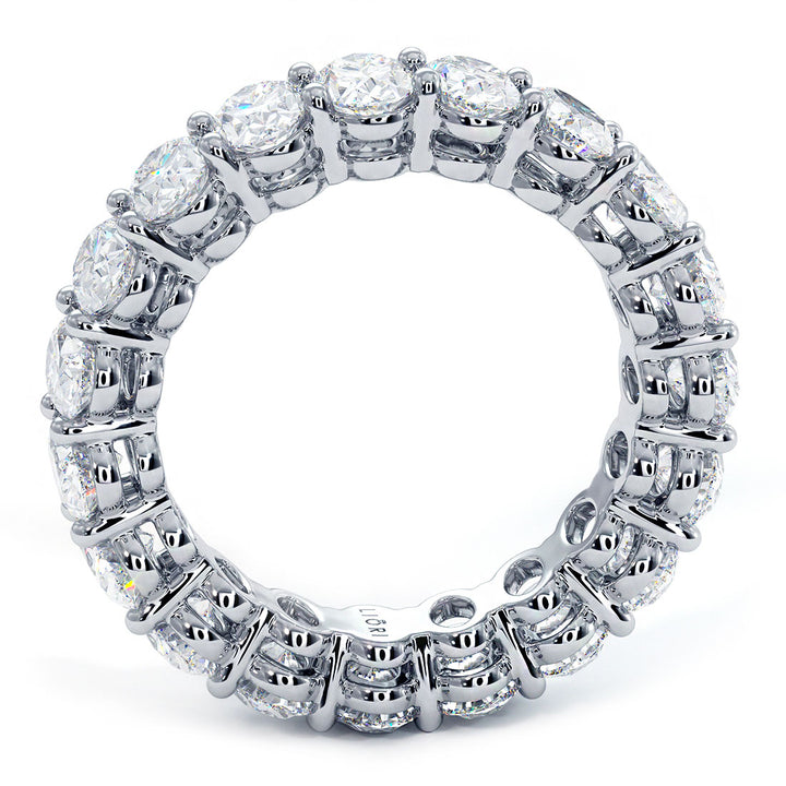 5.00ctw Oval Cut Diamond Eternity Band Set In 14k White Gold
