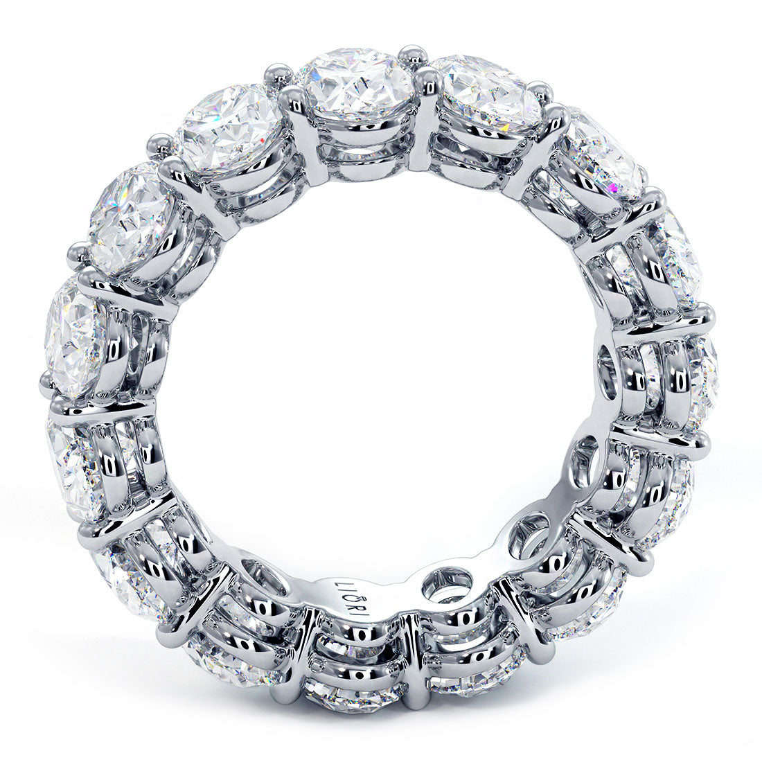 7.95ctw Oval Cut Diamond Eternity Band Set In 14k White Gold