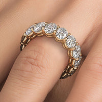 7.95ctw Oval Cut Diamond Eternity Band Set In 14k Yellow Gold