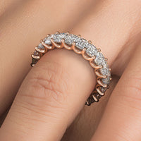 5.25ctw Emerald Cut Diamond Eternity Band Set In 14k Rose Gold