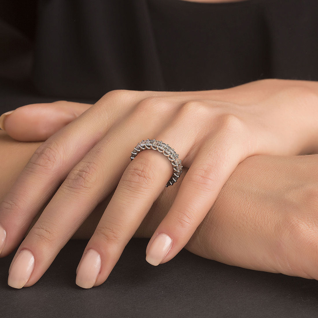 4.60ctw Emerald Cut Diamond Eternity Band Set In Platinum