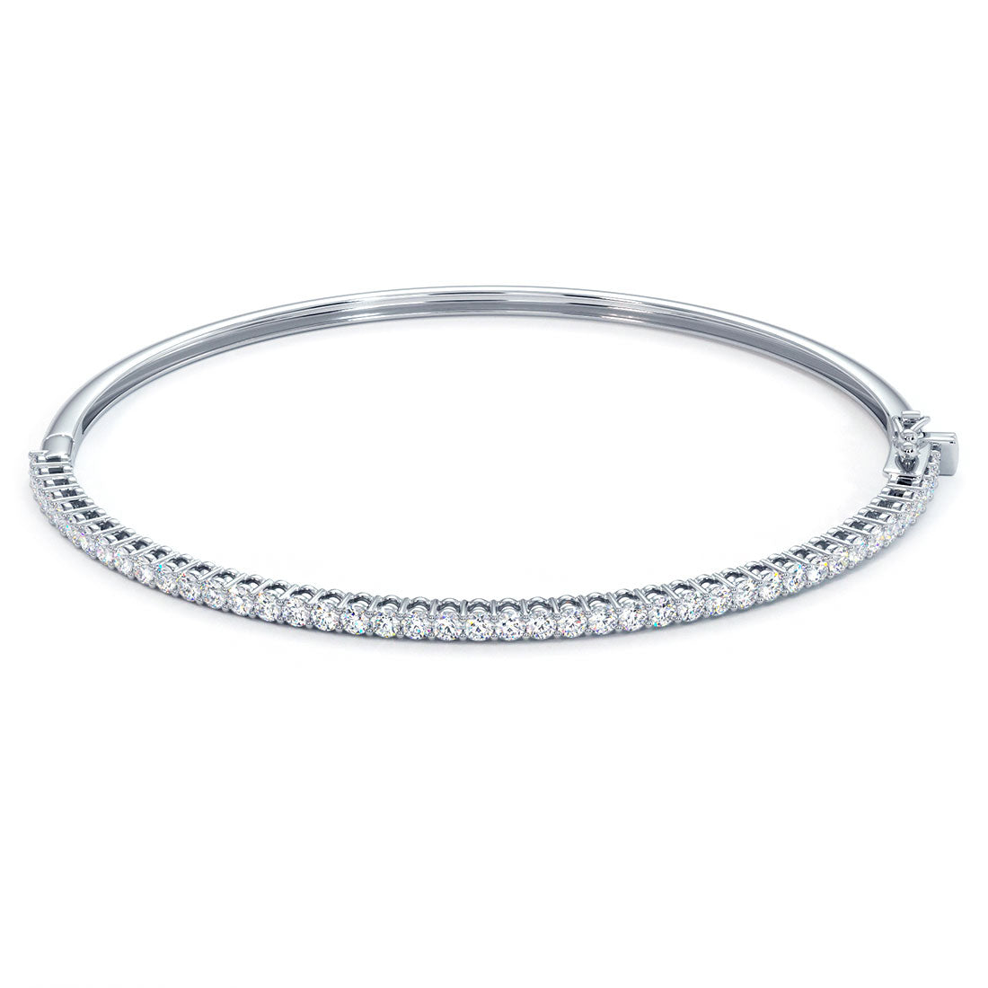 1.25ctw Round Brilliant Diamond Bangle Bracelet set in 14k White Gold