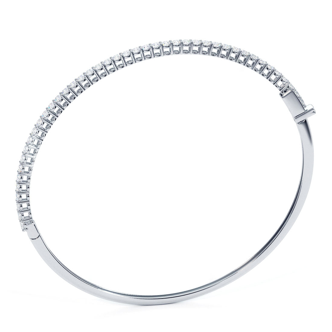 1.25ctw Round Brilliant Diamond Bangle Bracelet set in 14k White Gold