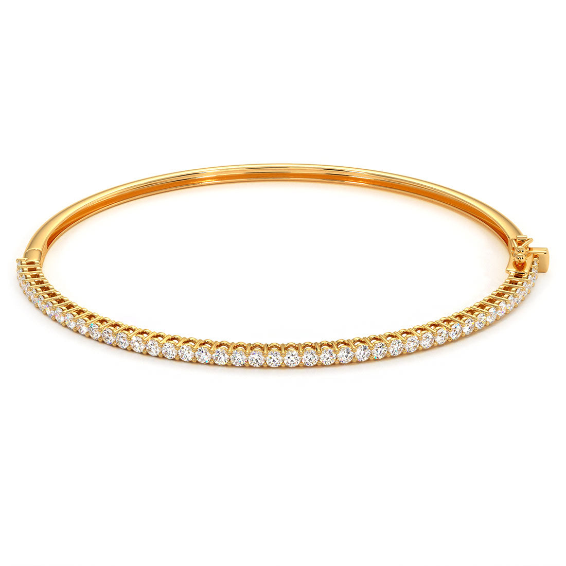 1.25ctw Round Brilliant Diamond Bangle Bracelet set in 14k Yellow Gold