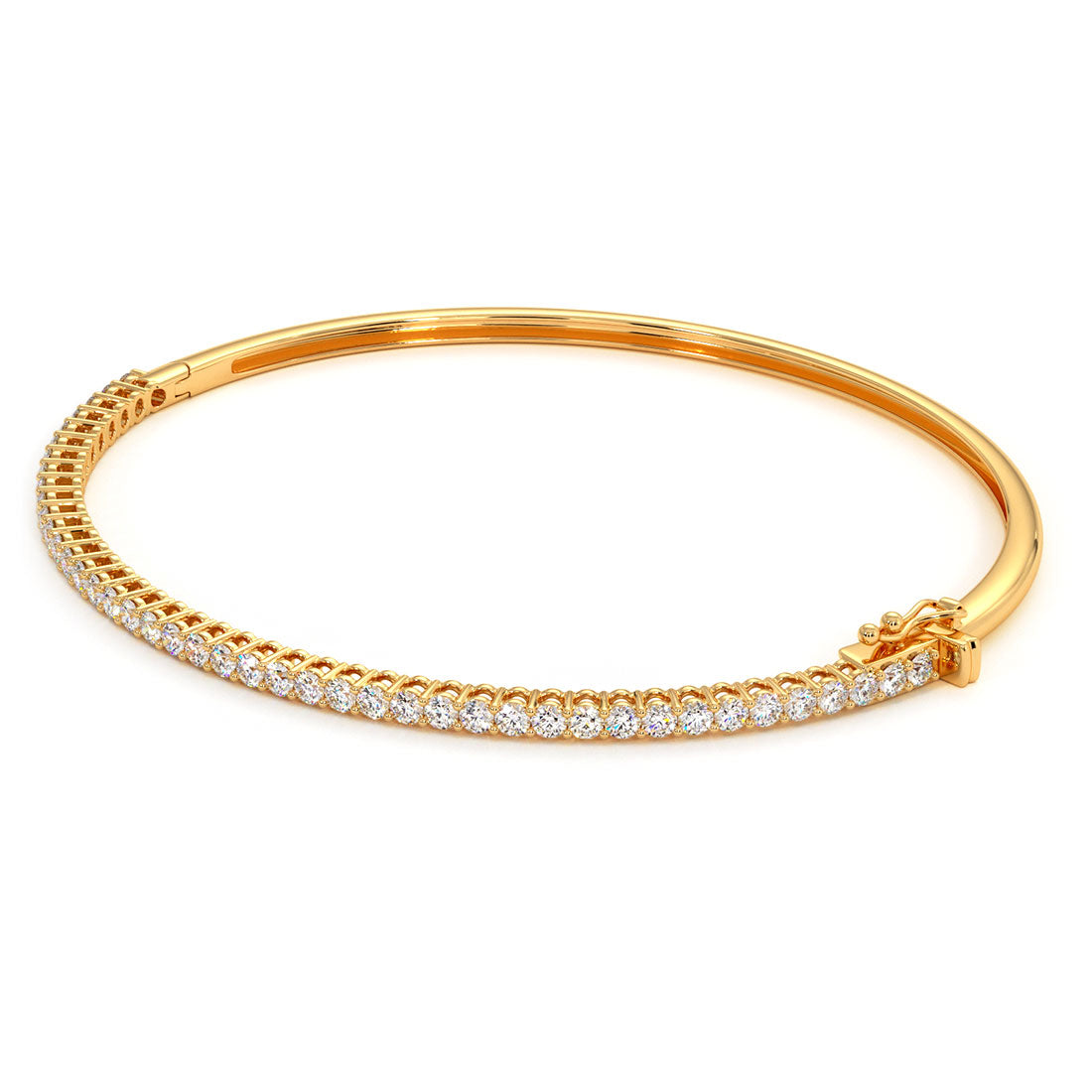 1.25ctw Round Brilliant Diamond Bangle Bracelet set in 14k Yellow Gold